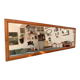 Large rectangular antique wall mirror in vintage wood, 1930