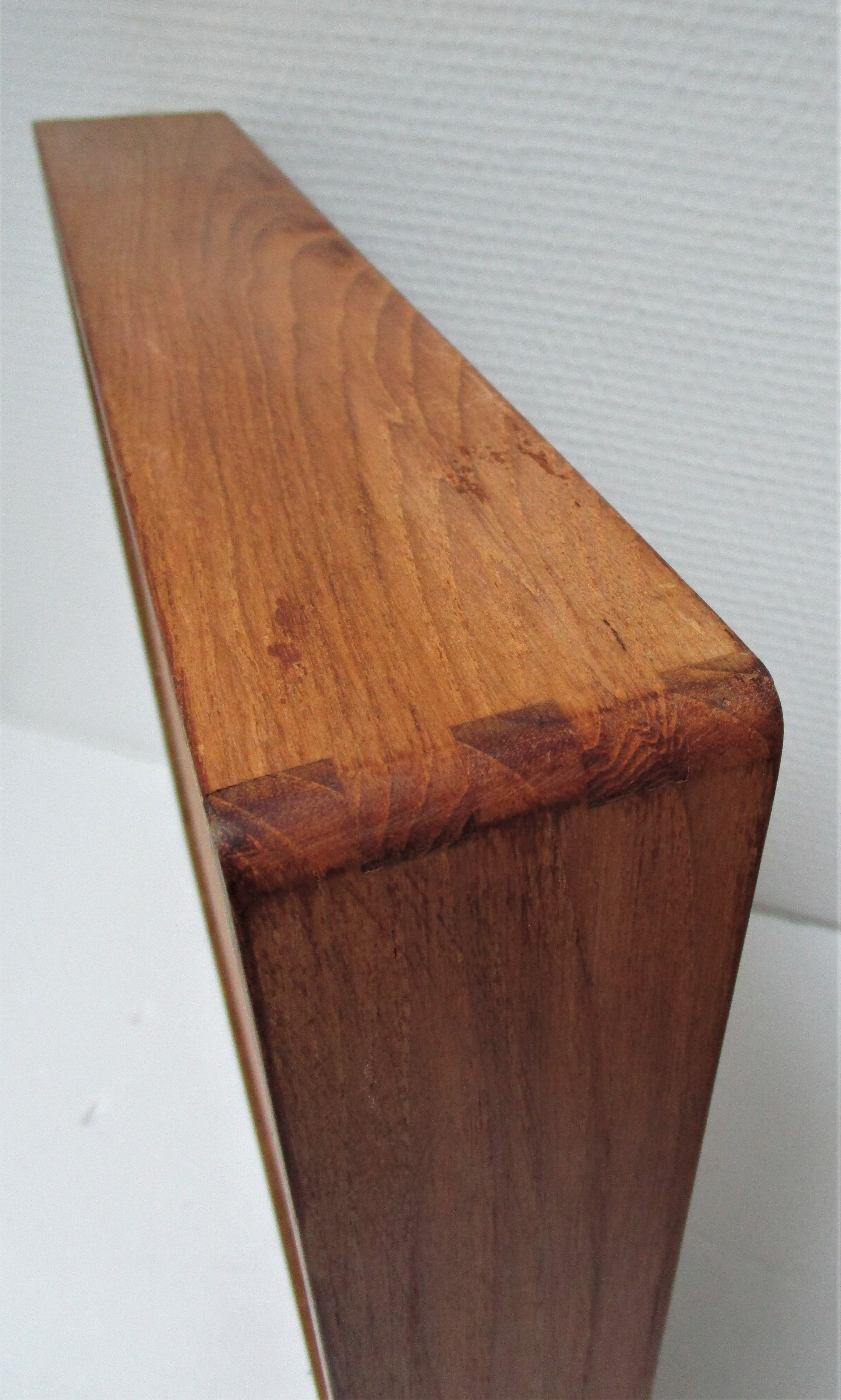 Vintage solid beech wood wall shelf