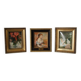 Trio of reproductions of famous vintage painters' tableaux.
