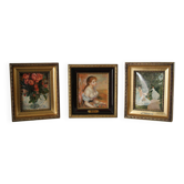 Trio of reproductions of famous vintage painters' tableaux.