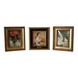 Trio Tableaux reproductions peintres célèbres vintage
