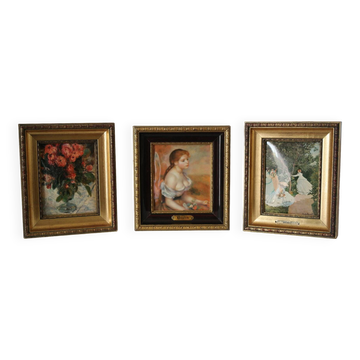 Trio Tableaux reproductions peintres célèbres vintage