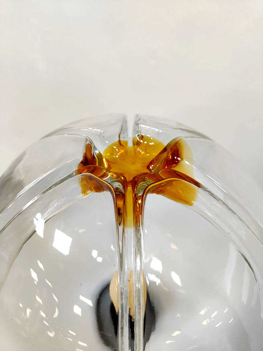 Vintage Italian design glass floor table lamp