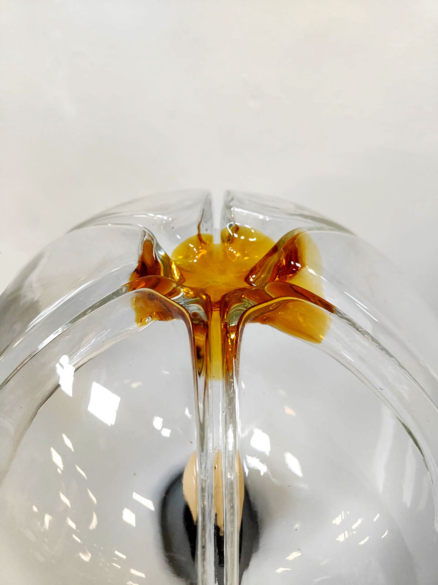 Vintage Italian design glass floor table lamp