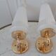 Pair of glass and gilded metal sconces 50s