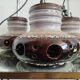 Trio of ceramic pendant lights, 1970s