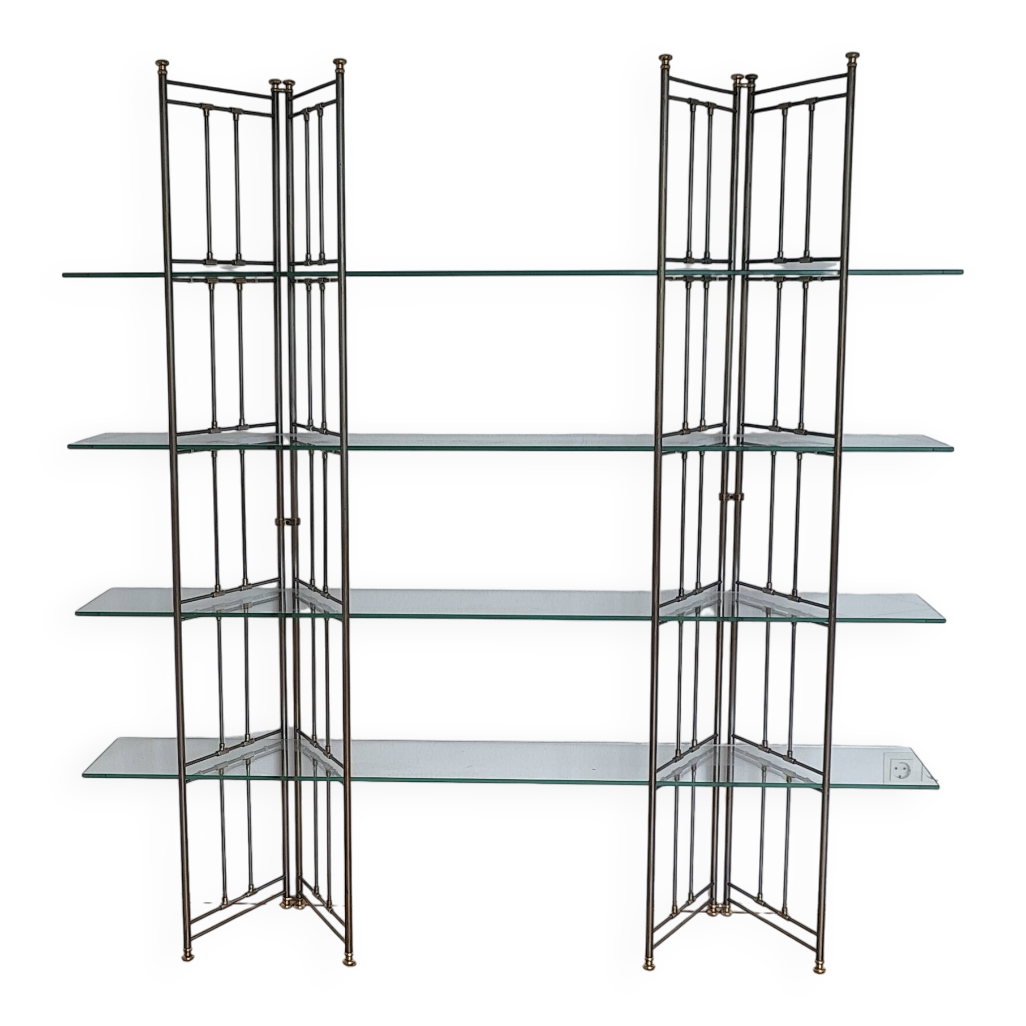 highquality freestanding glass shelf from the 80s