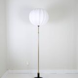 Art Deco Floor Lamp in Brass with Blackened Wood, 1940s