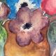 Nature morte bouquet aquarelle sur papier
