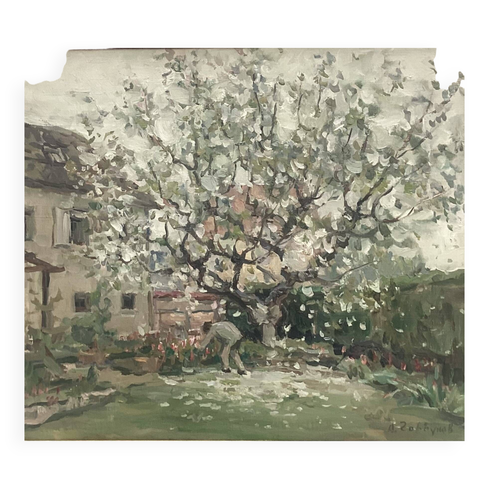 Painting signed Oil on canvas dimension: height -50 cm- width -56 cm-