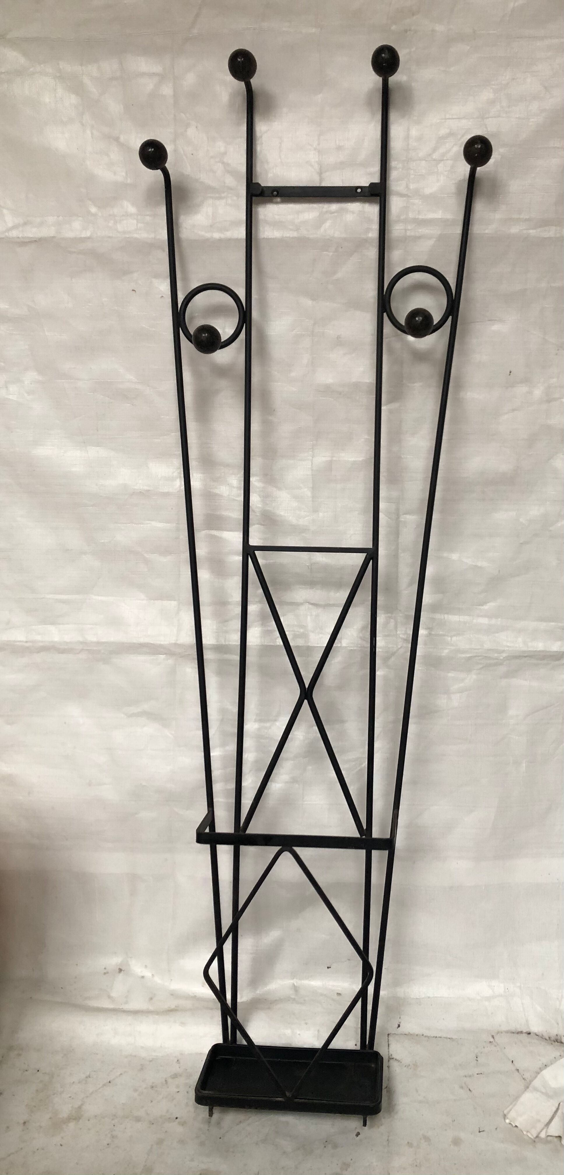 Vintage wall coat rack 60s
