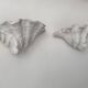 Pair of vintage shell wall lights, matte white plaster, France 1940
