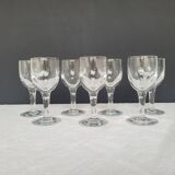 7 antique stemmed glasses made of blown glass – 1930s–1950s