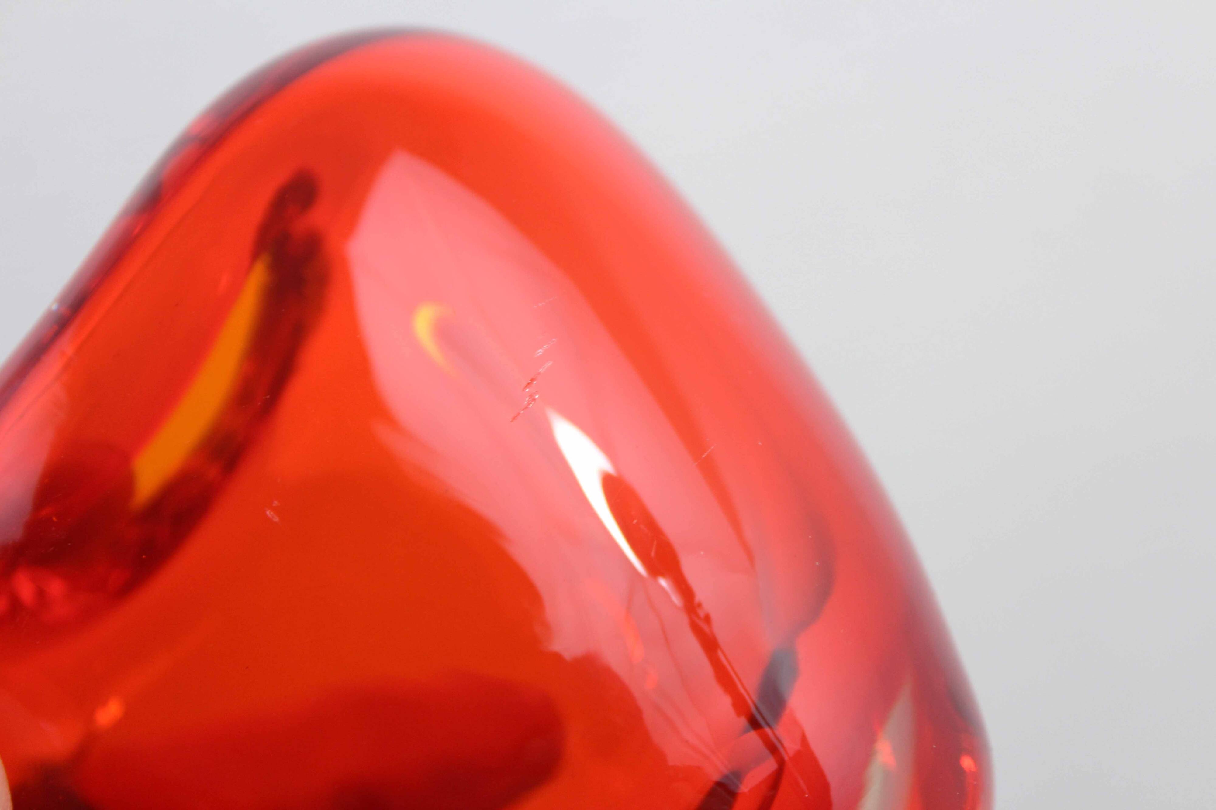 Vintage orange glass vase