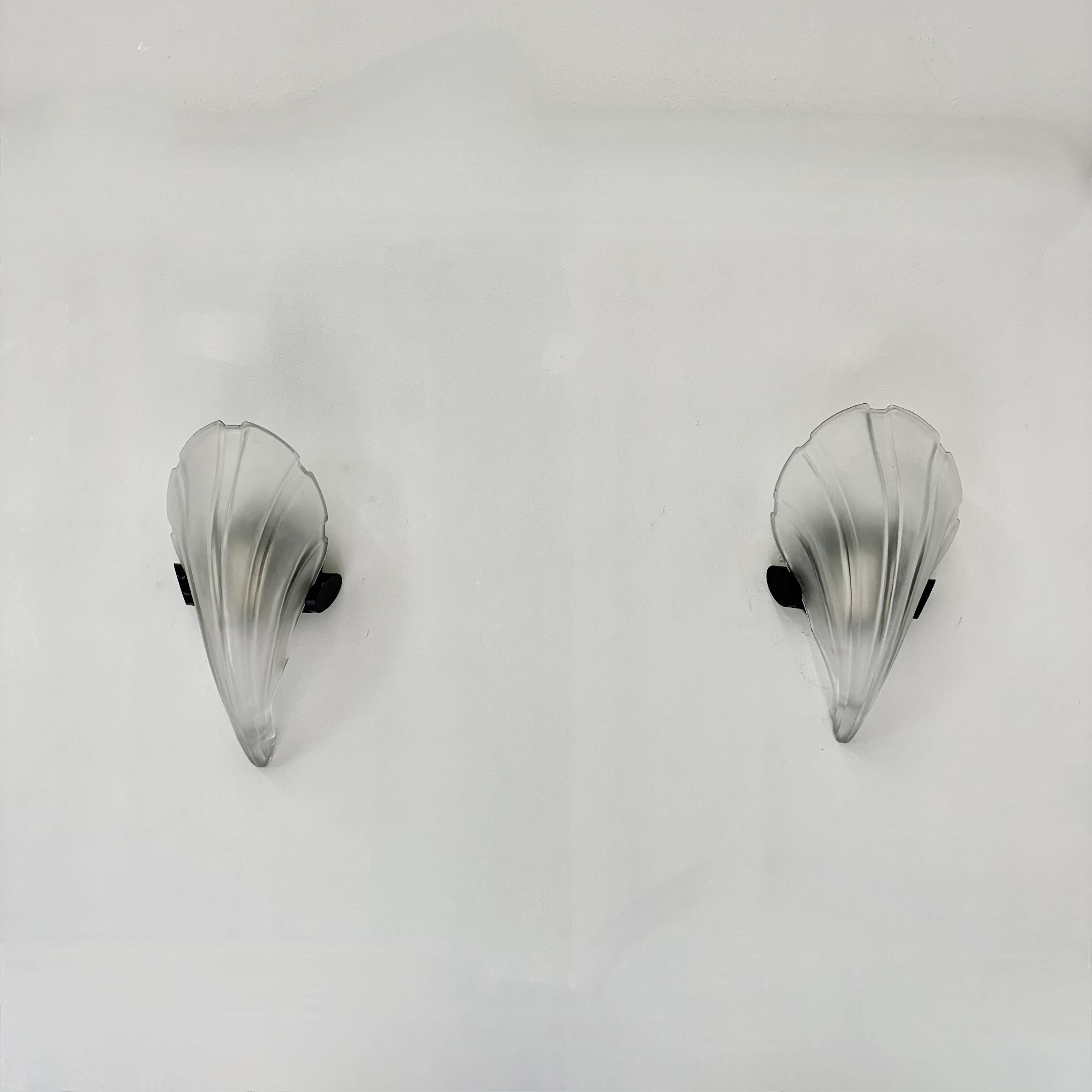 Pair of post modern shell wall lamps , 1980s