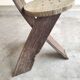 Set of 3 chairs brutalist tripod solid wood