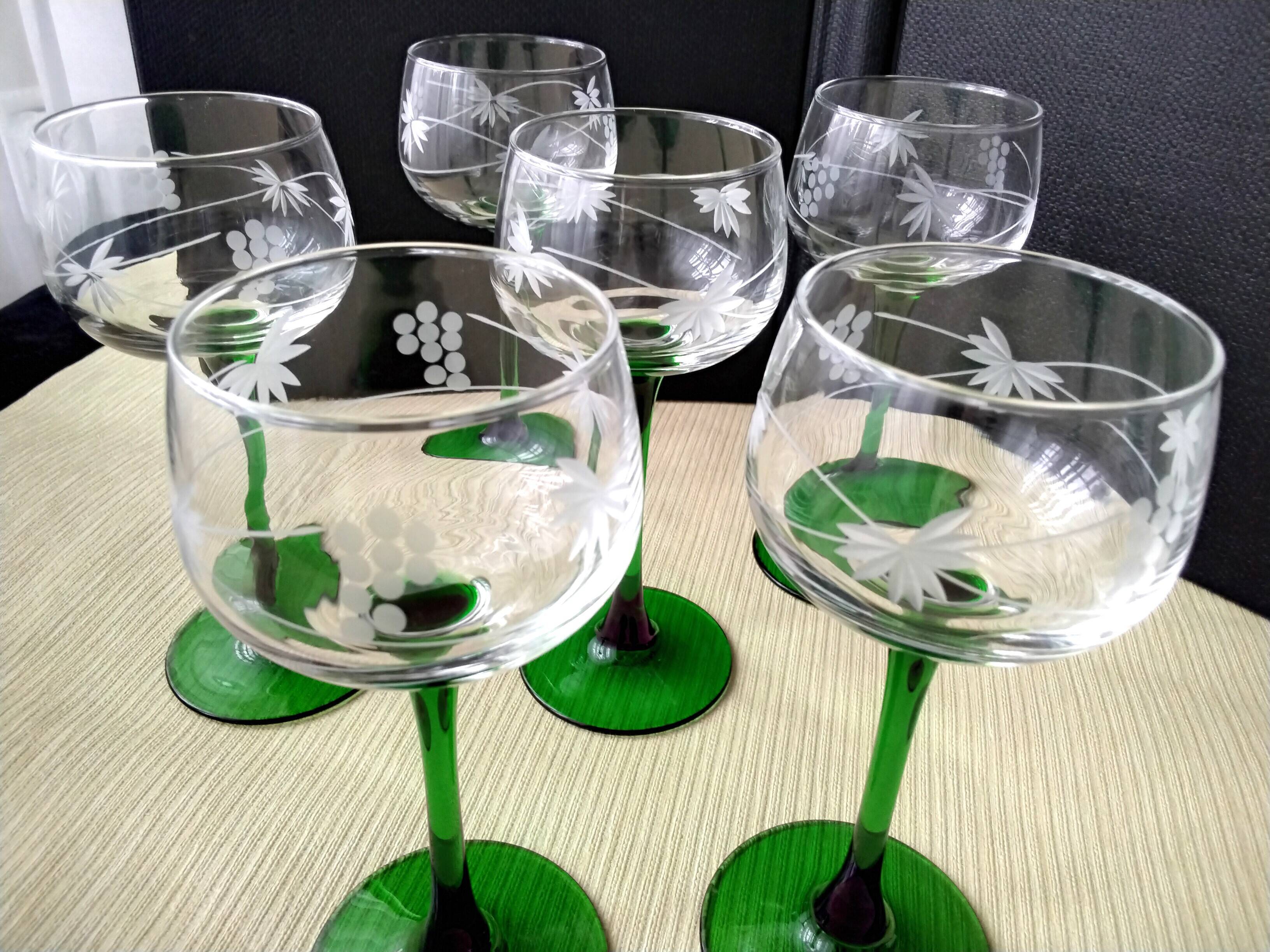 6 Verres à vin blanc d'Alsace Décor gravé Luminarc