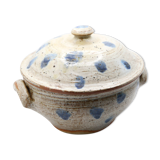 Bohemian soup tureen in gray sandstone and its blue spots