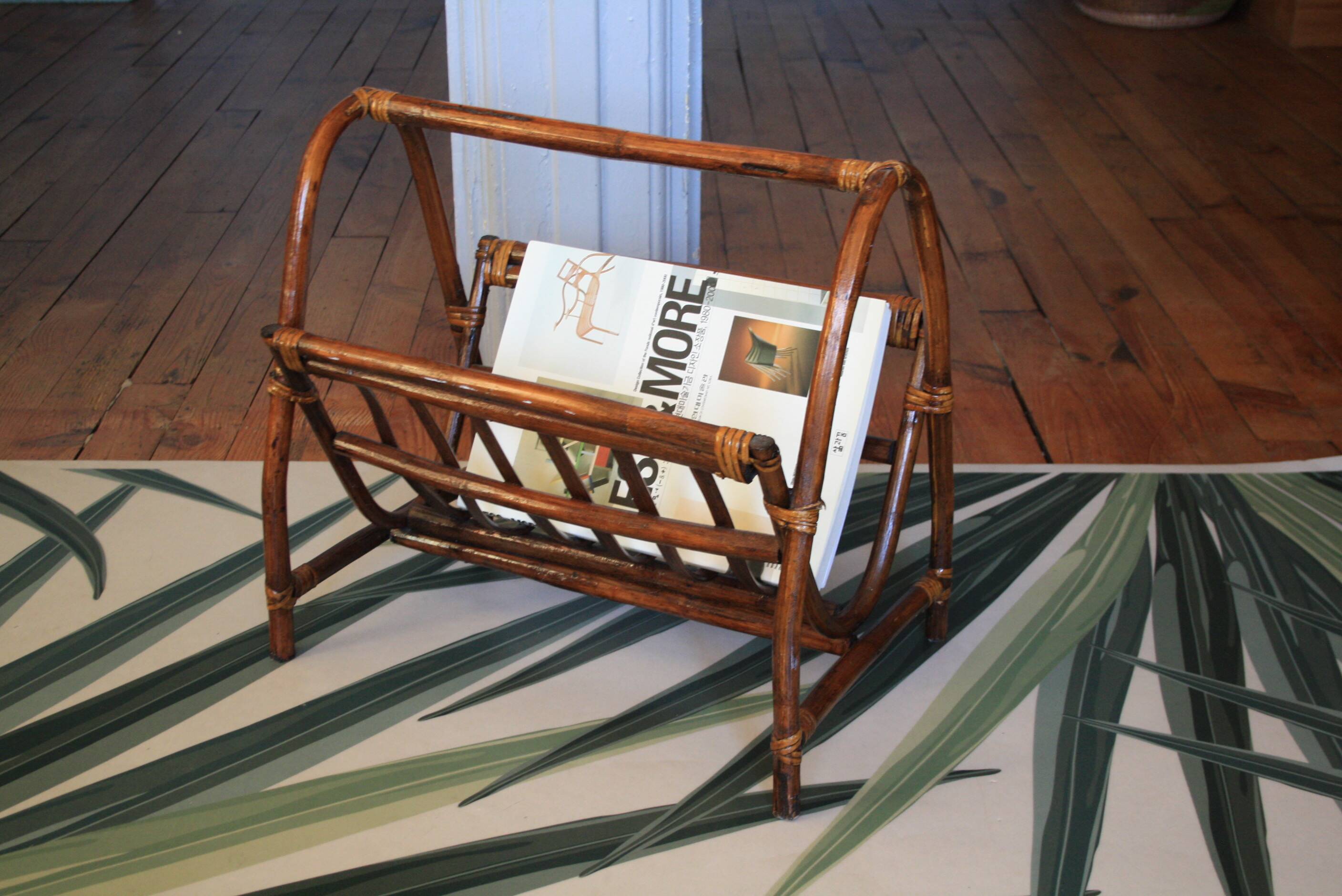 Rattan/bamboo magazine rack