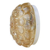 Wall light ceiling light gold glass amber 1970 1980 artichoke