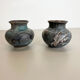Ensemble de 2 vases en poterie Fat Lava Abstract Conçu par Ruscha, Allemagne, années 1960