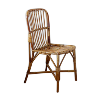 Chair, bamboo and rattan vintage, 70s.