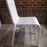 White woven resin garden chair