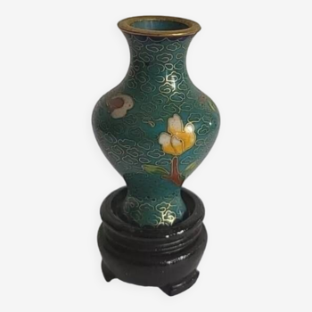 Miniature cloisonne enamel vase