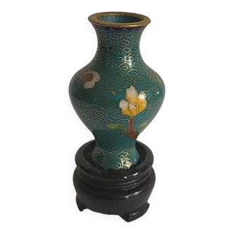 Miniature cloisonne enamel vase