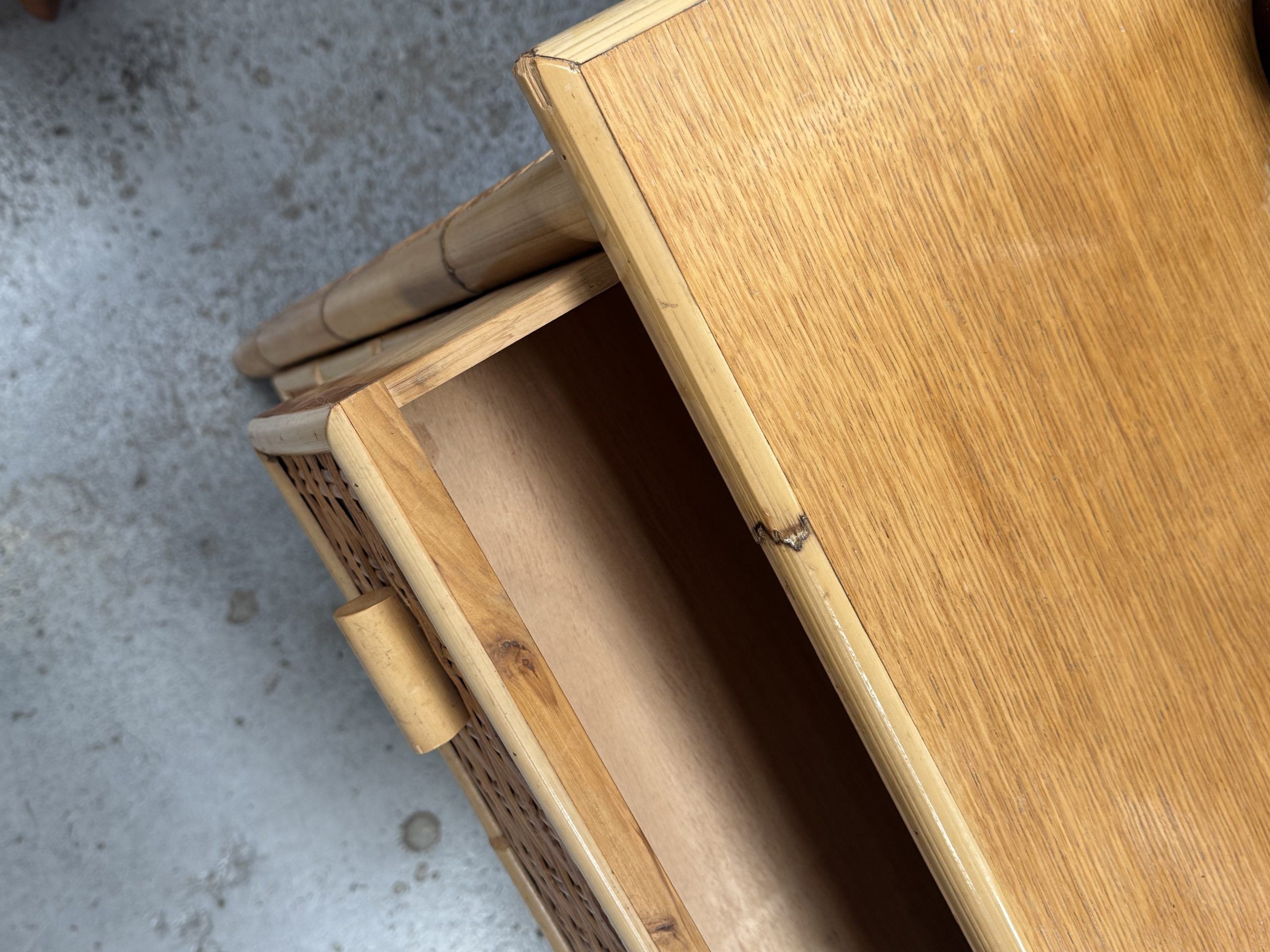 Rattan chest of drawers