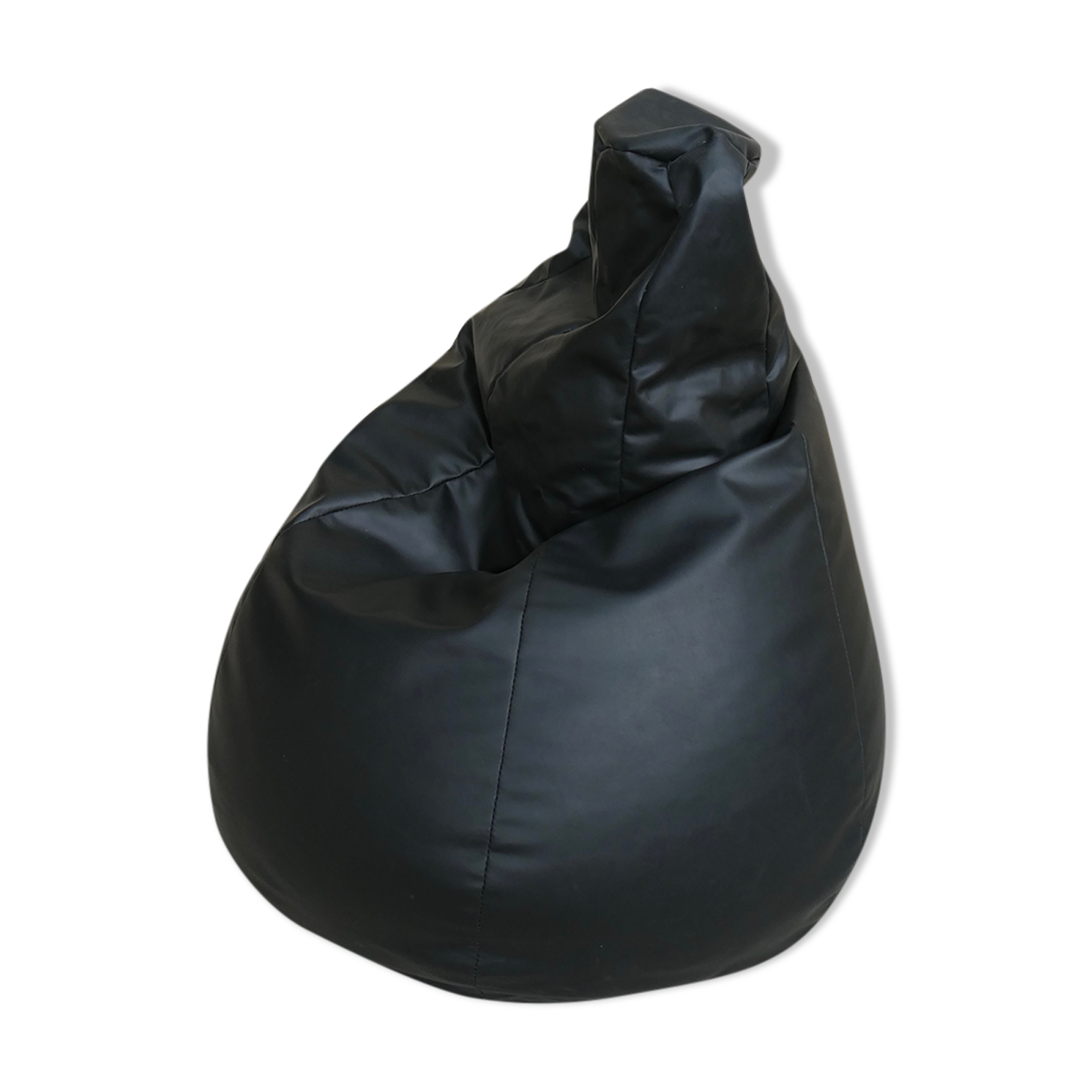 Fauteuil poire en simili cuir noir