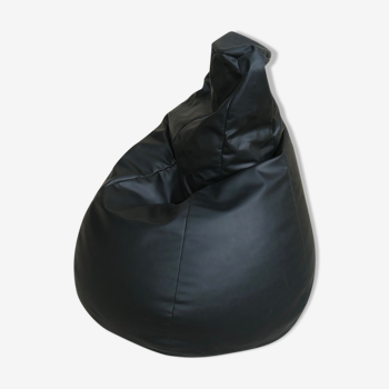 Pear armchair in imitation black leather