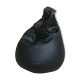 Pear armchair in imitation black leather