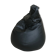 Pear armchair in imitation black leather