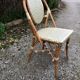Set of 8 terrace chairs "bistro" in natural rattan beige braiding.