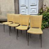 Set of 4 Colette Gueden vintage chairs from 1950.