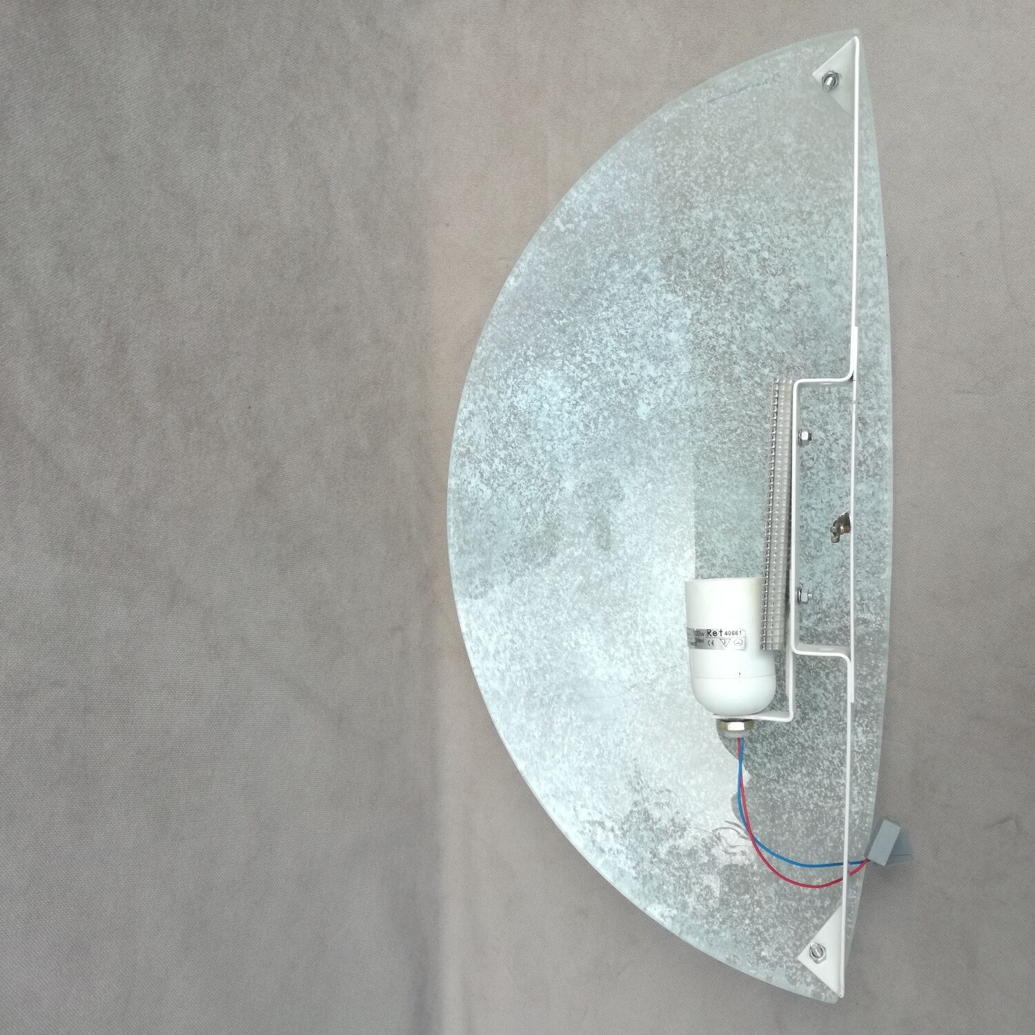 Wall lamp Demi-Lune Drimmer in worked glass 40 cm