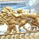 Baccarat and gilded bronze crystal box, Ancient women and lions, CHARLES X