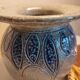 Round stoneware vase with salt