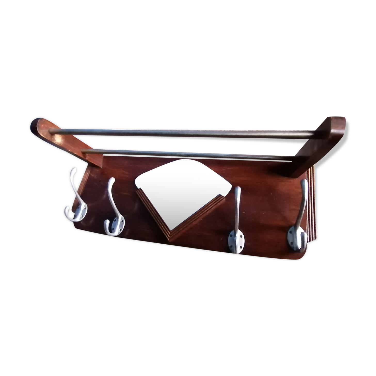 Dressing coat hanger wearing hats 4 patères mirror art deco style