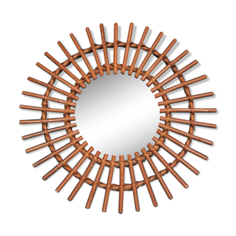 Rattan sun mirror 41x41cm
