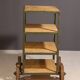 Vintage industrial shelf on wheels from the 1960s, Czechoslovakia