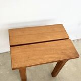 Brutalist oak stool