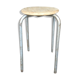 Metal and wood sitting industrial workshop stool