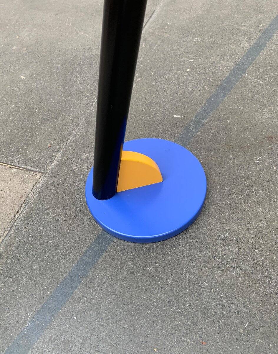 Postmodern wooden plant stand or side table