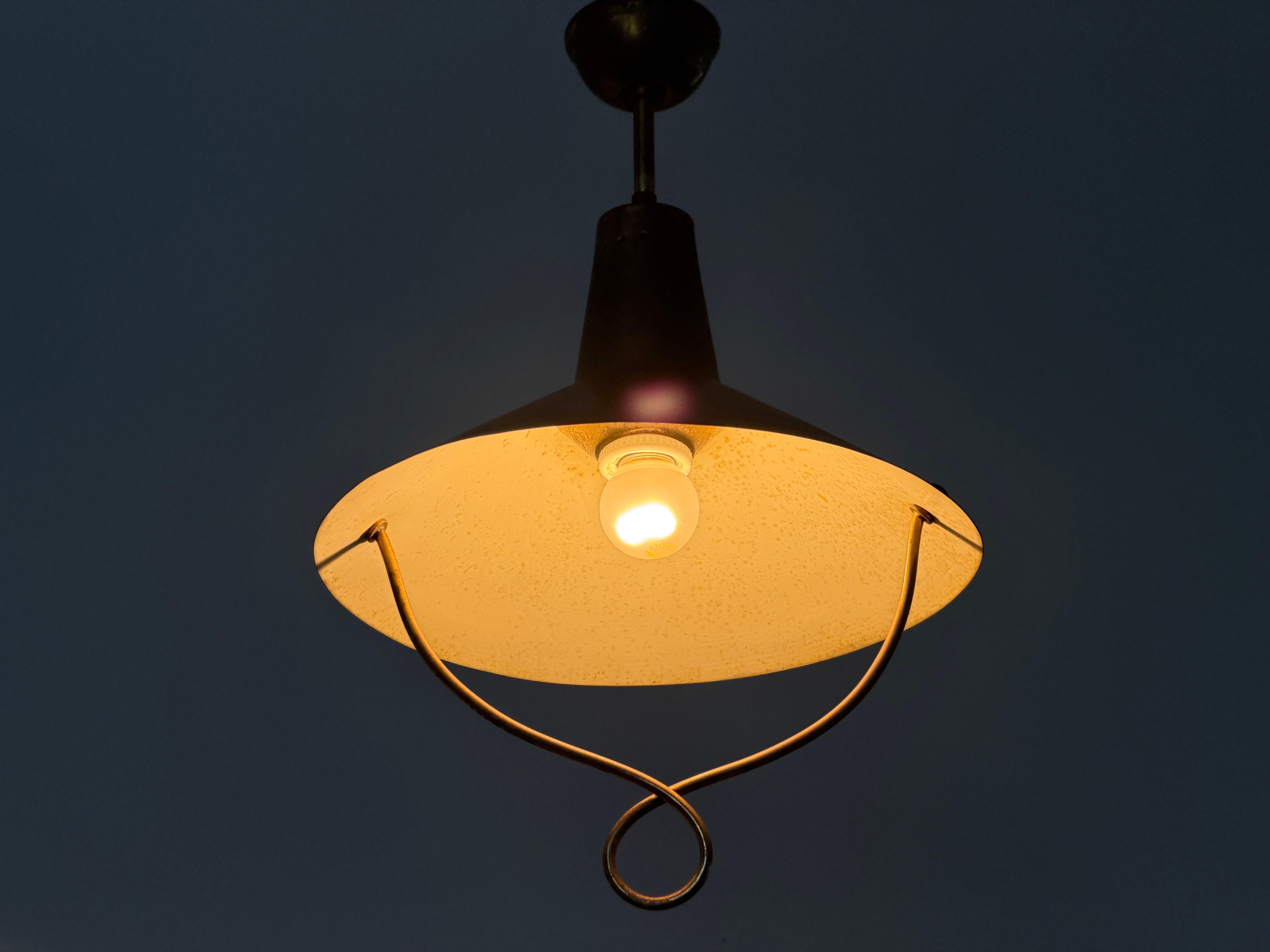 Modern brass ceiling light from the mid-century, 1950s, Italy.