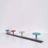 Vintage wall coat rack 4 metal hooks