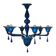 Glass Chandelier in Blue Lattimo Color