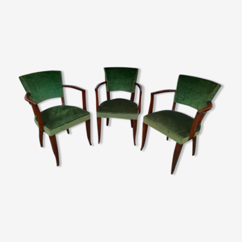 3 velvet armchairs