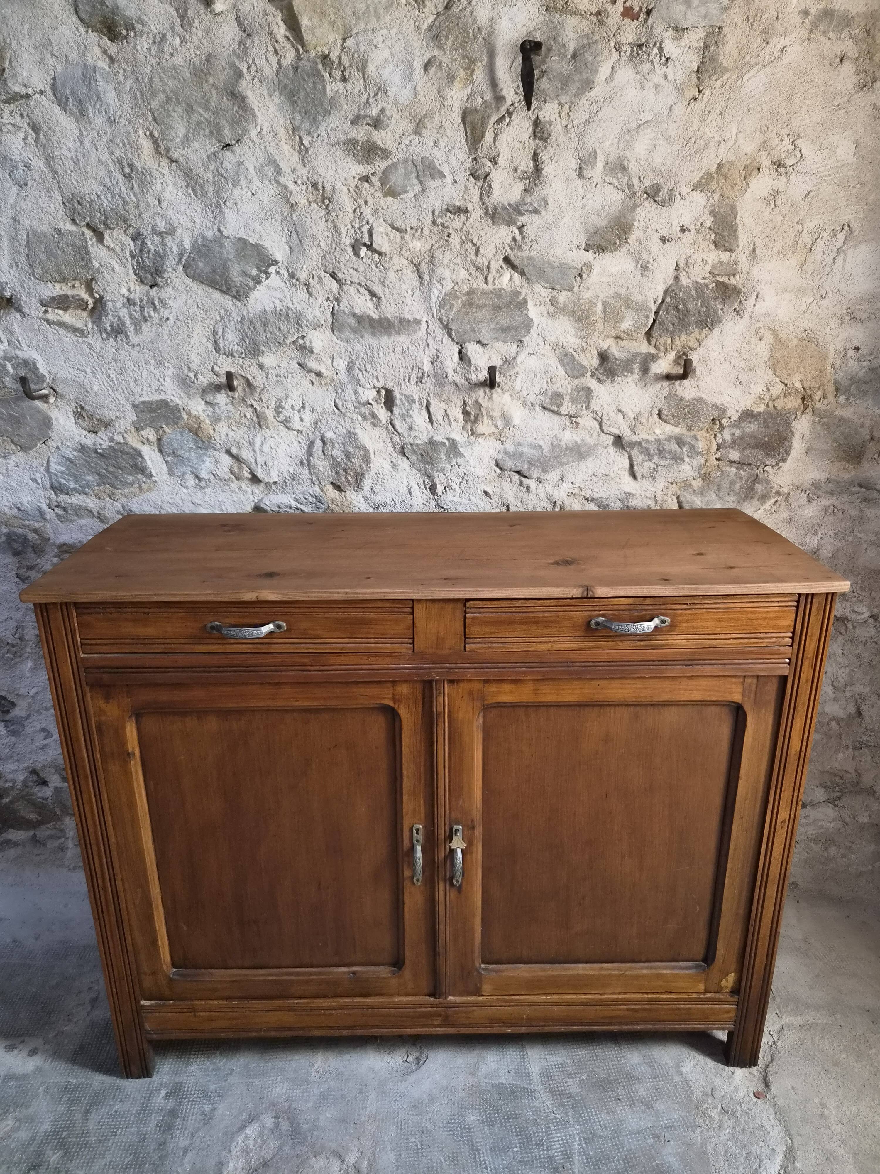 French country buffet, rustic kitchen furniture, wooden buffet, circa 1930–1950.